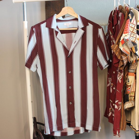 Reiss Block Stripe SS button down - Picture 2 of 4